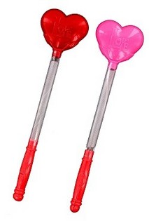 Bastón Luminoso LED para Fiestas - Modelo Corazón (12 uds.)