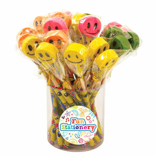 L&aacute;pices Smiley Alegres con Goma (24 unidades)
