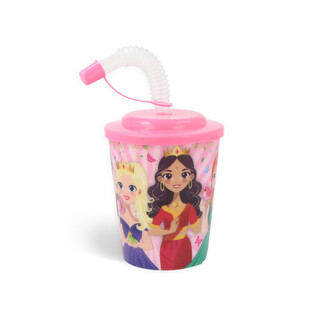 VASO CON PAJITA / VASO PARA HELADO – PRINCESAS (12 uds.)